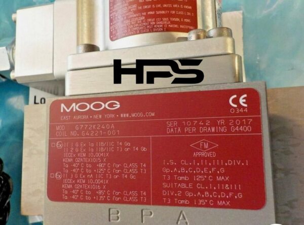 سروو ولو الکتروهیدرولیک موگ مدل Moog G772K240A